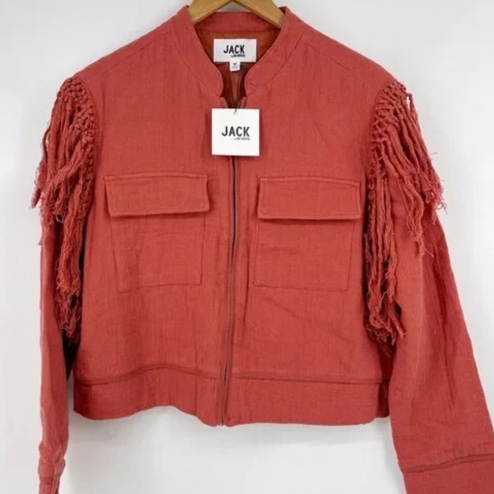 New Jack by BB Dakota Women's Rust Fringe Utility Jacket